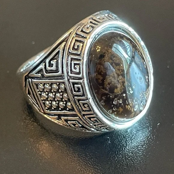 Tigers eye stone silver ring size 9 - Picture 2 of 9